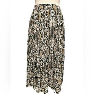 Love & Piece Maxi Pleated Skirt Snake‎ Print Size L
